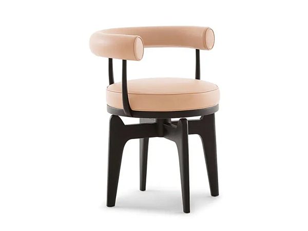Fauteuil en cuir pivotant avec accoudoirs CASSINA INDOCHINE usine CASSINA de l'Italie. Foto №4