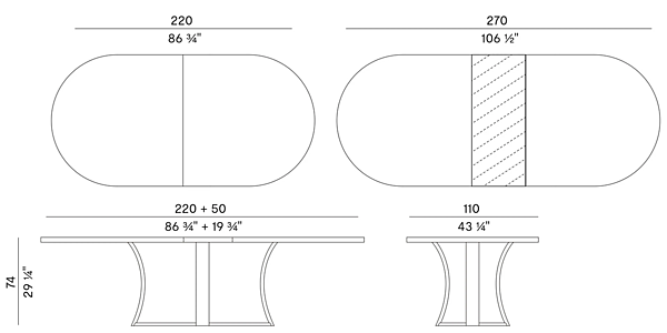 Table ovale extensible en bois Potocco Grace 834 TO1 834/TO1 usine POTOCCO de l'Italie. Foto №5
