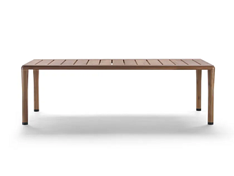 Table de jardin rectangulaire en iroko FLEXFORM collection KOBO usine FLEXFORM de l'Italie
