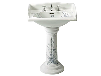 Lavabo sur pied en porcelaine bleu victorien Gentry Home