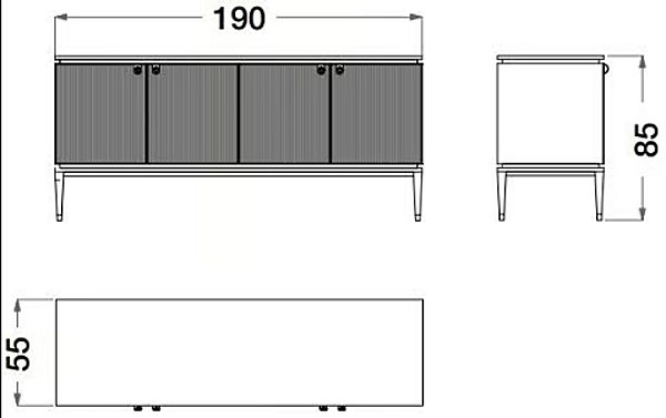 Buffet en placage de bois et nubuck Dragonfly CPRN HOMOOD D626 usine CPRN HOMOOD de l'Italie. Foto №3