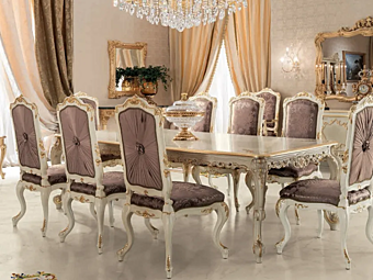 Table rectangulaire en bois massif Modenese Luxury Interiors 15117 Table rectangulaire en bois massif Modenese Luxury Interiors 15117 usine MODENESE GASTONE de l'Italie