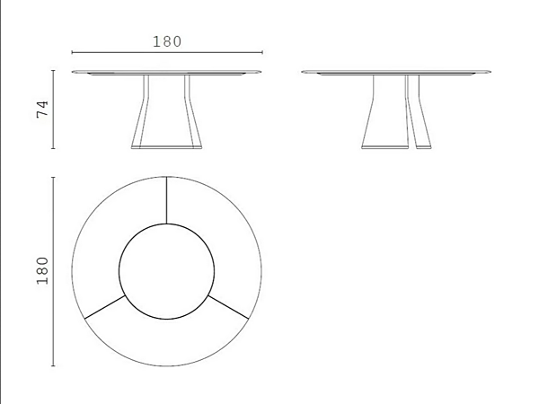 Table ronde en bois et marbre avec plateau tournant Talos R CPRN HOMOOD usine CPRN HOMOOD de l'Italie. Foto №5