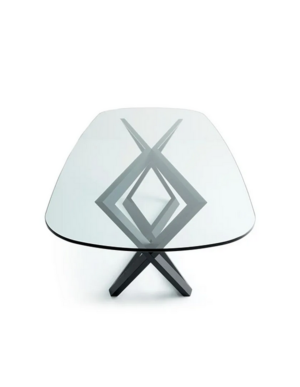 Table ovale en chêne avec plateau en cristal BROSS BRIDGET 3027 usine BROSS de l'Italie. Foto №2