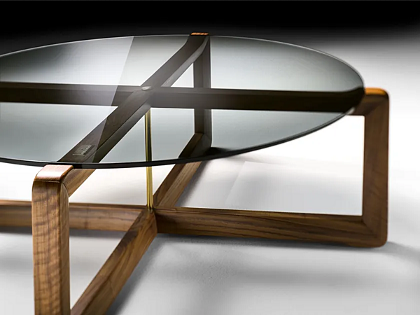 Table basse en verre et noyer Manolo Black Tie MAN110C usine Black Tie de l'Italie. Foto №4
