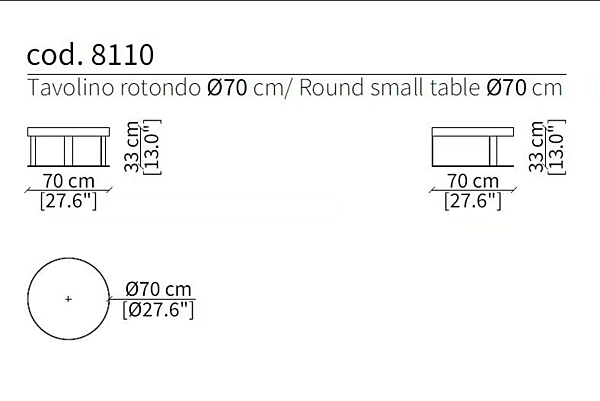 Table basse ronde en métal Otis Frigerio usine Frigerio de l'Italie. Foto №6