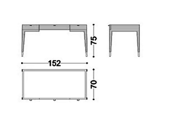 Bureau d'écriture en bois avec tiroirs OPERA CONTEMPORARY DIMITRI usine OPERA CONTEMPORARY de l'Italie. Foto №3