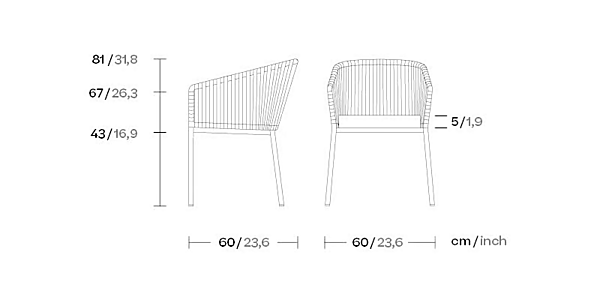 Chaise de jardin en tissu KETTAL Bitta usine KETTAL de l'Italie. Foto №9