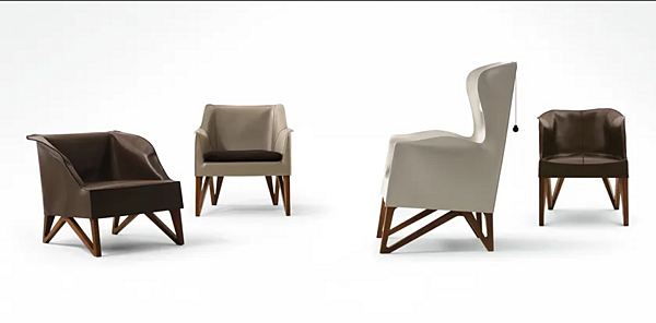 Fauteuil en cuir avec accoudoirs Mobius GIORGETTI usine GIORGETTI de l'Italie. Foto №4