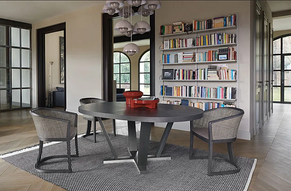 Table ovale extensible en bois Aura 830 Potocco 830/TO1 usine POTOCCO de l'Italie. Foto №4