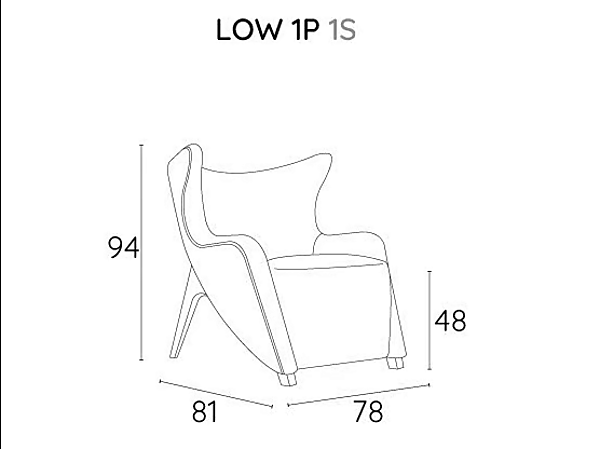 Fauteuil en tissu avec accoudoirs Adrenalina Gea bas IMB1070246 usine ADRENALINA de l'Italie. Foto №5