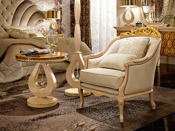 Fauteuil en velours avec accoudoirs A.R. Arredamenti Harmony 337 usine A.R.ARREDAMENTI SRL de l'Italie. Foto №4