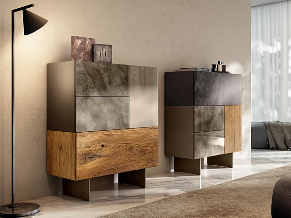 Commode en bois et verre LAGO 36E8 2622 2622 usine LAGO de l'Italie. Foto №1