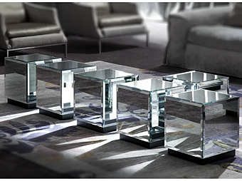 Table basse carrée en verre miroir ERBA ITALIA Riflesso