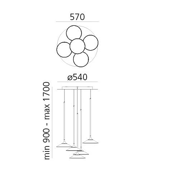 Suspension en méthacrylate LED Orsa Cluster Artemide usine Artemide de l'Italie. Foto №7