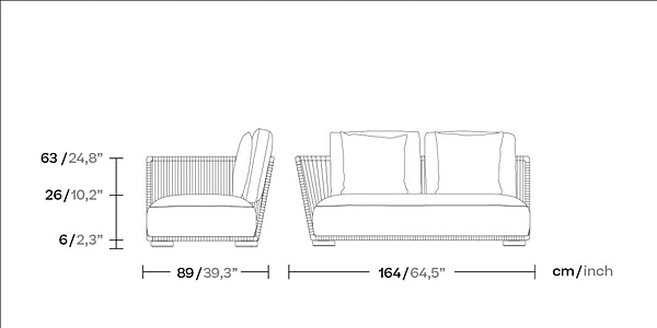 Canapé d'extérieur en tissu modulable KETTAL Grand Bitta KS7003400, KS7003300, KS7003500 usine KETTAL de l'Italie. Foto №9