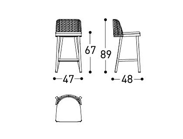 Tabouret de jardin en aluminium peint en poudre avec repose-pieds EMMA VARASCHIN 23650, 23651 usine VARASCHIN de l'Italie. Foto №8