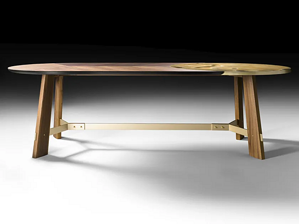 Table ovale en bois et onyx Opera Black Tie OPE26C, OPE26F usine Black Tie de l'Italie. Foto №2