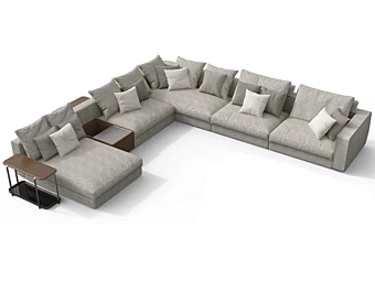 Canapé d'angle modulaire en tissu avec repose-pieds GIORGETTI SKYLINE