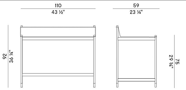 Bureau secrétaire en cuir Cuoietto avec terrazzo Potocco 898 SCR 898/SCR usine POTOCCO de l'Italie. Foto №5