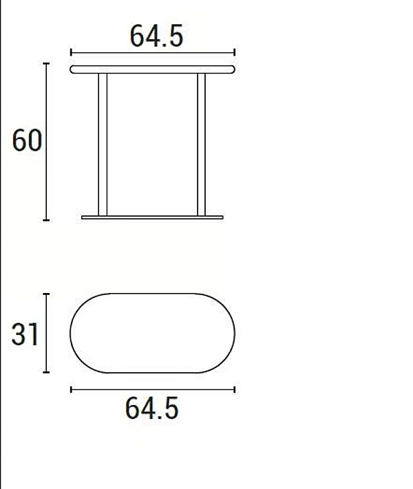 Table d'appoint ovale en bois biscuit grand Adrenalina TVL104665 usine ADRENALINA de l'Italie. Foto №3