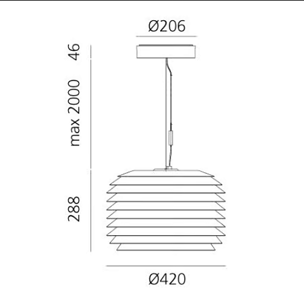 Lampe suspendue extérieure en aluminium Slicing Artemide T250210, T250410, T250510 usine Artemide de l'Italie. Foto №15