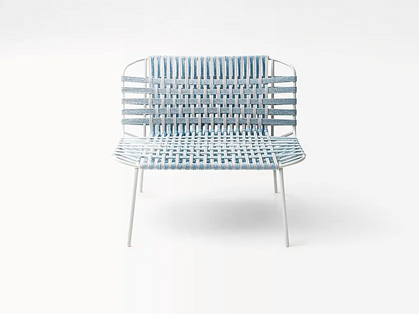 Fauteuil de jardin en acier inoxydable avec accoudoirs PAOLA LENTI Telar B157A/B157C usine PAOLA LENTI de l'Italie. Foto №1