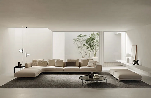 Canapé d'angle modulable en tissu Horizon Frigerio usine Frigerio de l'Italie. Foto №3