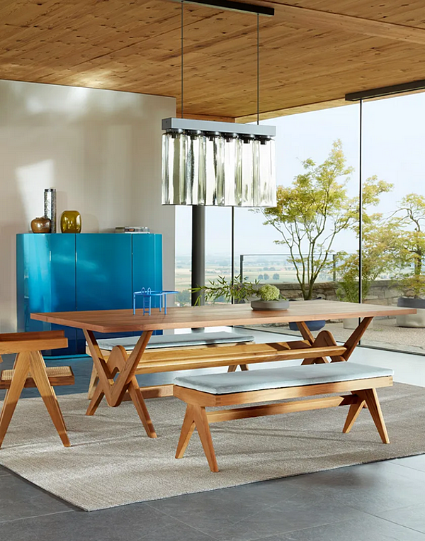 Table en bois et verre Capitol Complex CASSINA 058 usine CASSINA de l'Italie. Foto №5