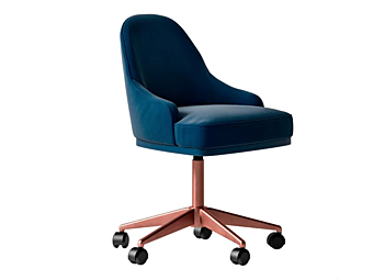 Chaise de bureau pivotante en tissu et cuir Sesto Senso CPRN HOMOOD S545