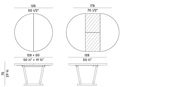 Table ronde extensible en bois Potocco Pipe 885 TC 885/TC usine POTOCCO de l'Italie. Foto №5