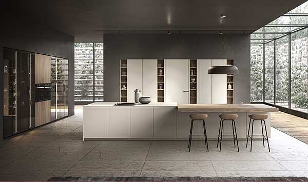 Cuisine équipée avec îlot en bois ASTER CUCINE ATELIER usine Aster Cucine de l'Italie. Foto №1