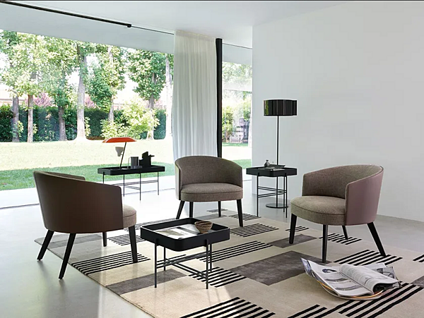 Fauteuil en tissu avec accoudoirs Lena 903 PL Potocco 903/PL usine POTOCCO de l'Italie. Foto №2