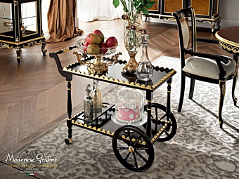 Chariot de cuisine en bois massif Modenese Luxury Interiors 12660 usine MODENESE GASTONE de l'Italie