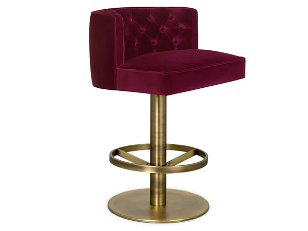 Tabouret en velours tufté pivotant haut Bourbon II BRABBU usine BRABBU de l'Italie. Foto №1