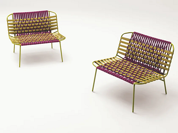 Fauteuil de jardin en acier inoxydable avec accoudoirs PAOLA LENTI Telar B157A/B157C usine PAOLA LENTI de l'Italie. Foto №2