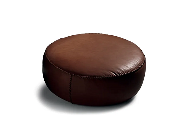 Pouf rond en cuir Casablanca Black Tie CAS110 usine Black Tie de l'Italie. Foto №1