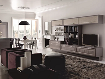 Mur de rangement en bois sur mesure Convivio contemporain Martini Interiors usine MARTINI INTERIORS de l'Italie
