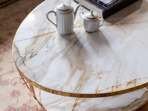 Table basse ovale en marbre rose du Portugal Savio Firmino 3694 usine SAVIO FIRMINO de l'Italie. Foto №2