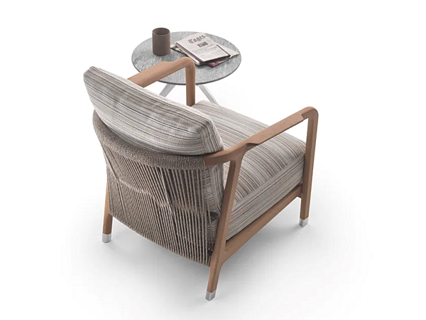 Fauteuil de jardin en tissu et iroko CRONO FLEXFORM 220A1 usine FLEXFORM de l'Italie. Foto №3