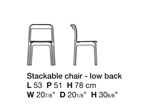 Chaise empilable en frêne Contorna Kristalia usine Kristalia de l'Italie. Foto №12