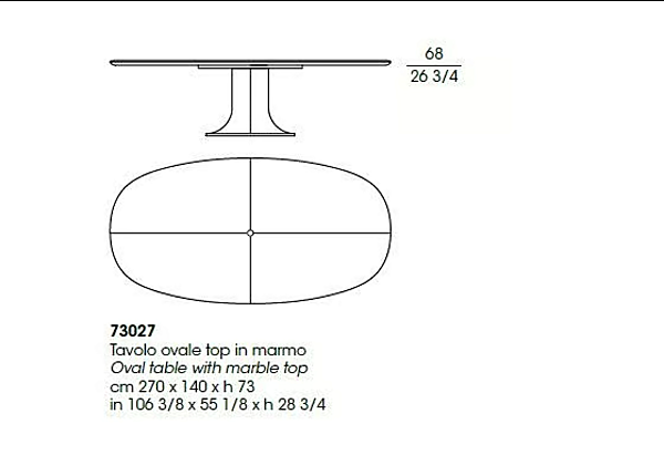 Table ovale en marbre Mizar GIORGETTI 73027, 73028, 73029 usine GIORGETTI de l'Italie. Foto №5