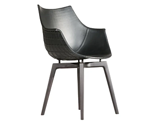 Fauteuil en cuir avec accoudoirs Meridiana Driade Fauteuil en cuir avec accoudoirs Meridiana Driade usine Driade de l'Italie