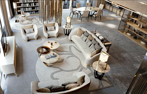 Table basse ronde en marbre pour salon Symphony Infinity Bizzotto Italia usine Bizzotto Italia de l'Italie. Foto №2