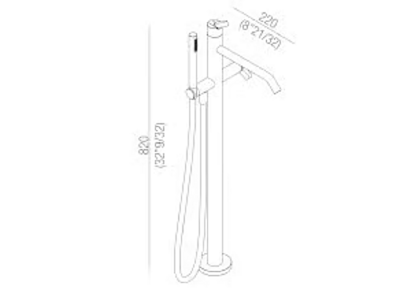 Robinet de baignoire sur pied en acier inoxydable avec douchette carrée AGAPE usine Agape de l'Italie. Foto №3
