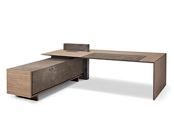 Bureau exécutif en bois et marbre en L Cartesiano I 4 Mariani Bureau exécutif en bois et marbre en L Cartesiano I 4 Mariani usine i 4 Mariani de l'Italie