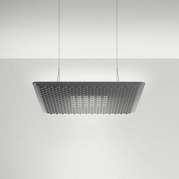 Panneau acoustique suspendu en tissu lampadaire œuf Matrix 800x800 Artemide usine Artemide de l'Italie. Foto №12