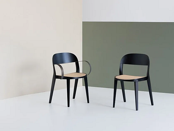 Chaise empilable en paille avec accoudoirs Potocco Minima 949 pc 949/PC usine POTOCCO de l'Italie. Foto №2