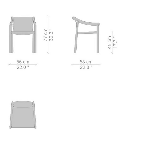 Chaise en bois massif avec accoudoirs CASSINA 905 usine CASSINA de l'Italie. Foto №5