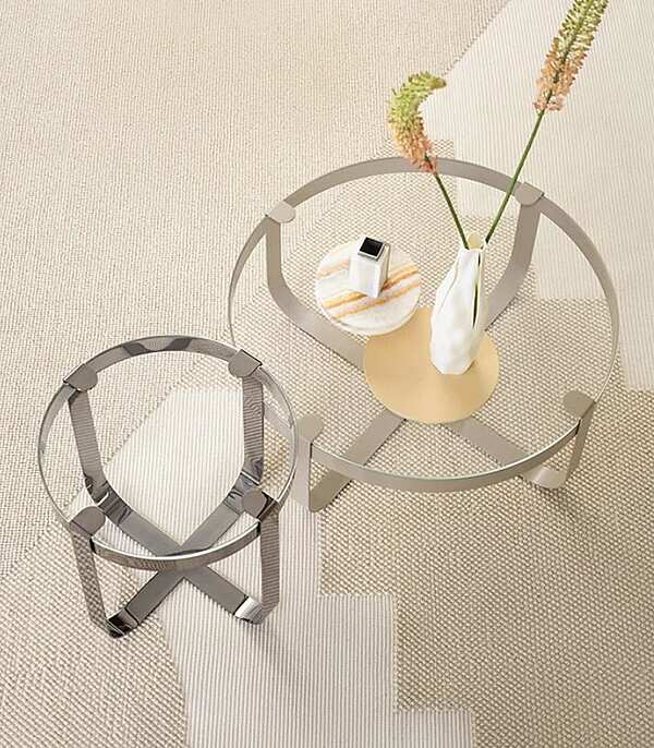 Table basse ronde en verre et fer Saba Ring usine SABA de l'Italie. Foto №3